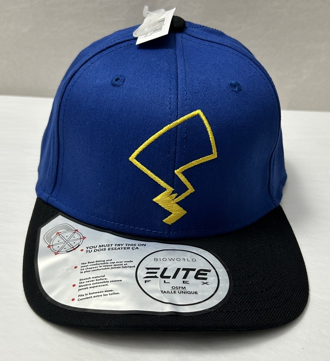 New Pokemon Pikachu Thunderbolt Tail Elite Flex Snapback Baseball Cap One Size