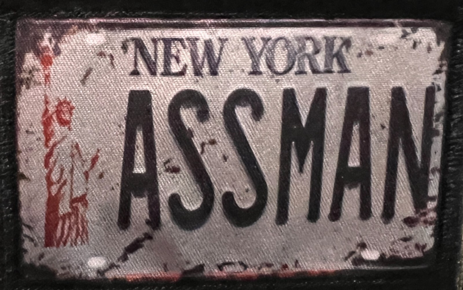 Ass Man License Plate Seinfeld Funny Morale Patch Tactical Military USA Hook