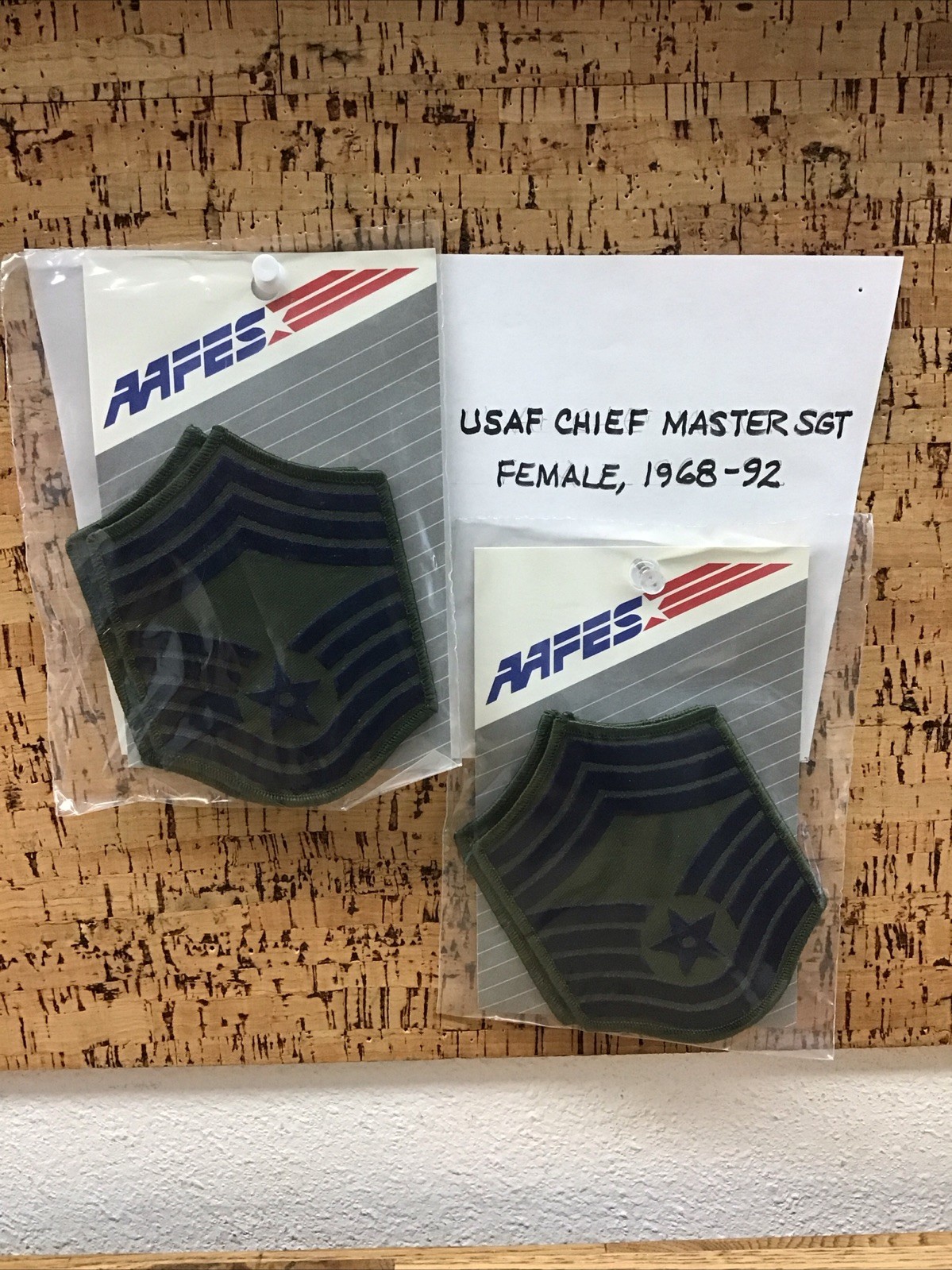 Lot Of 4 US Air Force USAF Chief Master Sgt,Female 1968-92 Chevron Patches New