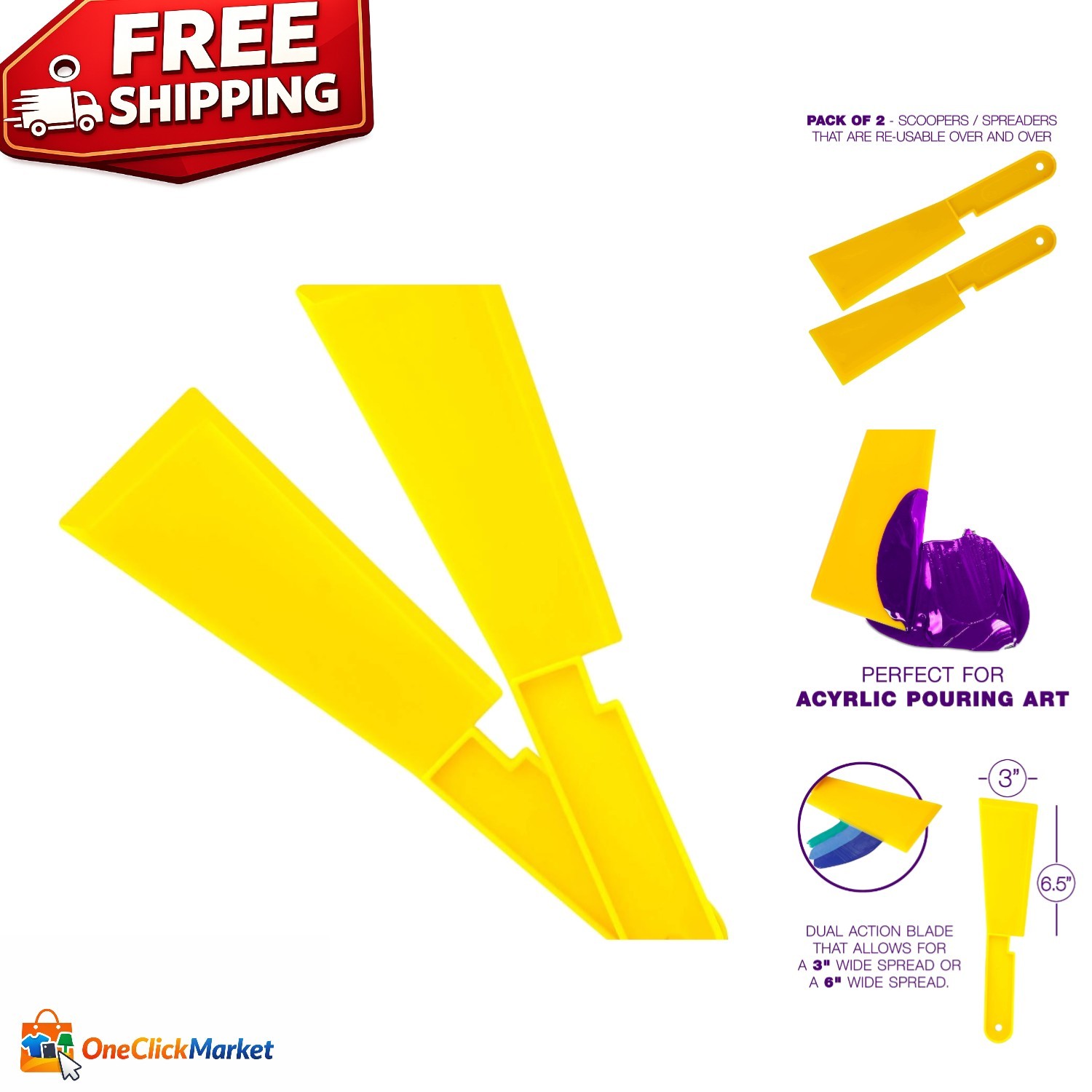 3 & 6 Inch Dual Blade Plastic Body Filler Spreader Set for Automotive Excellence