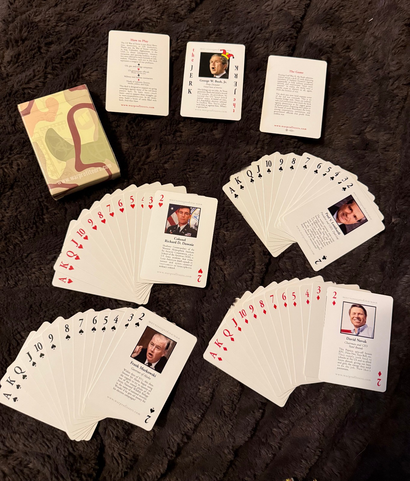 Extremely Rare!! War Profiteers Playing Cards - Parody To Iraqi Most Wanted