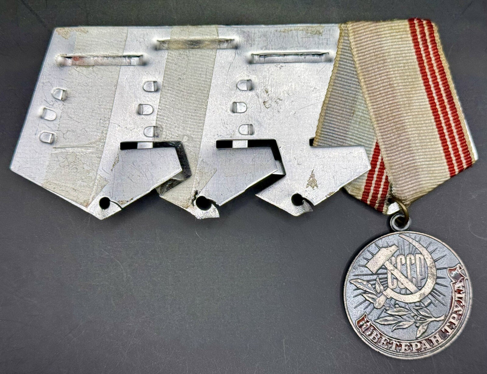 Soviet USSR Russia - Veteran of Labor Medal on 4 Medal Bar