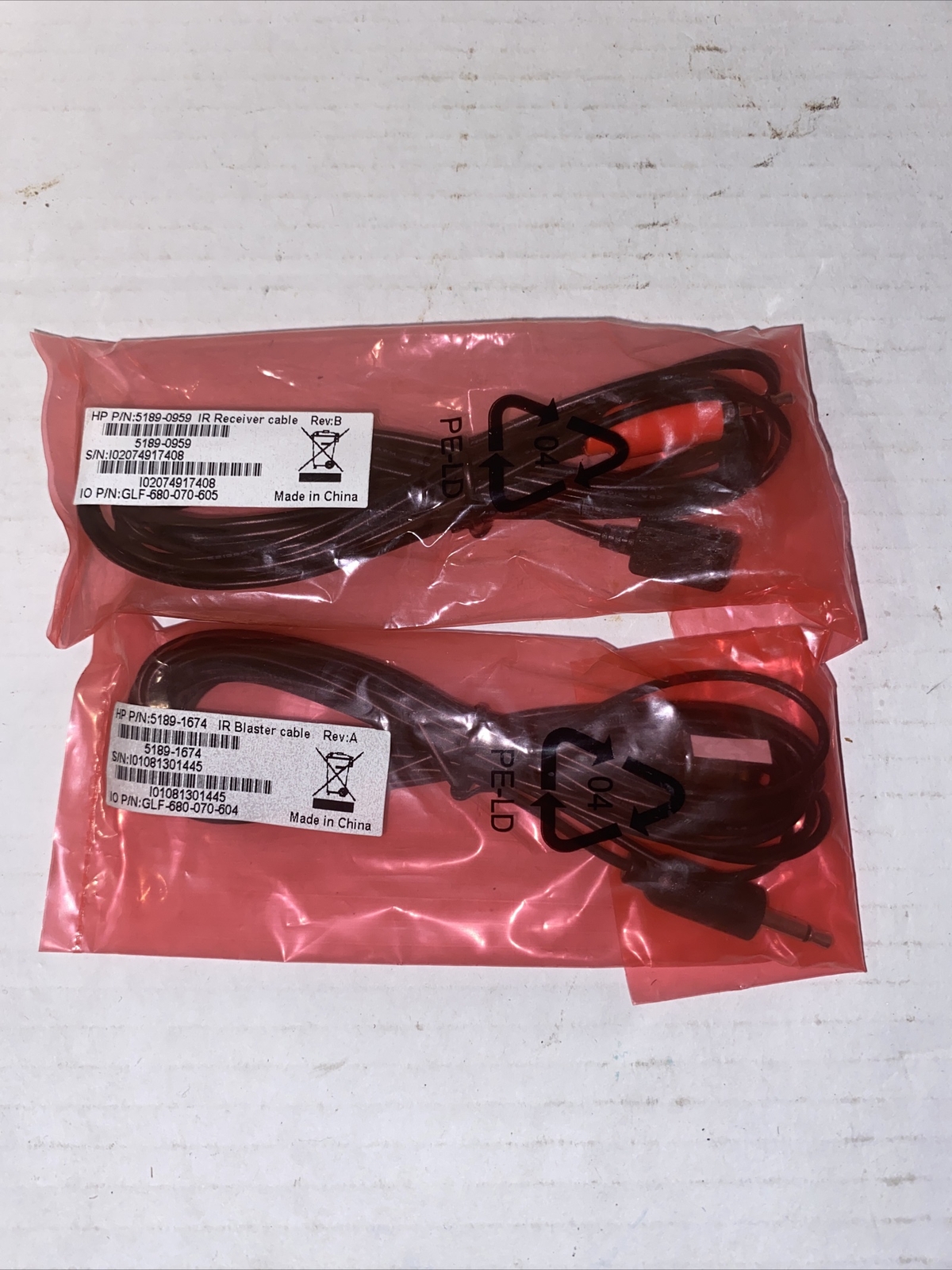 LOT OF 2 HP IR RECEIVER CABLE 5189-0959 - IR BLASTER CABLE 5189-1674