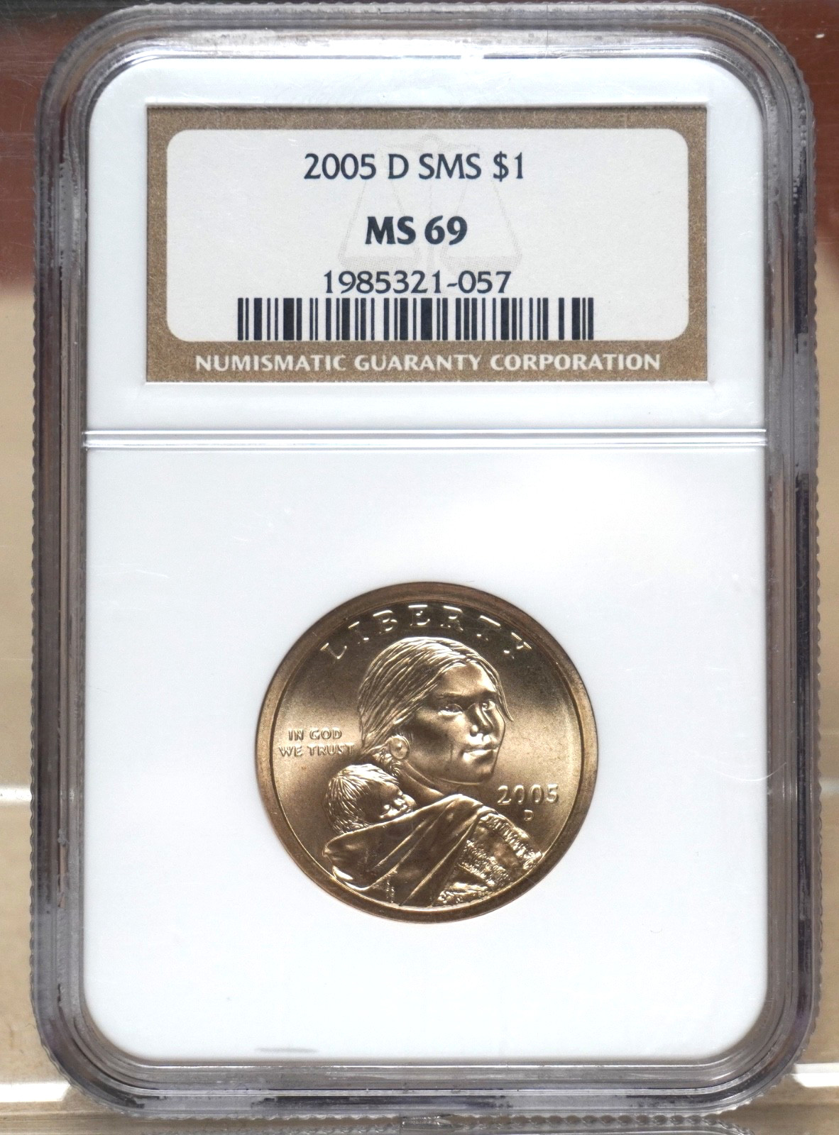 2005-D SMS SACAGAWEA DOLLAR NGC MS69 321057