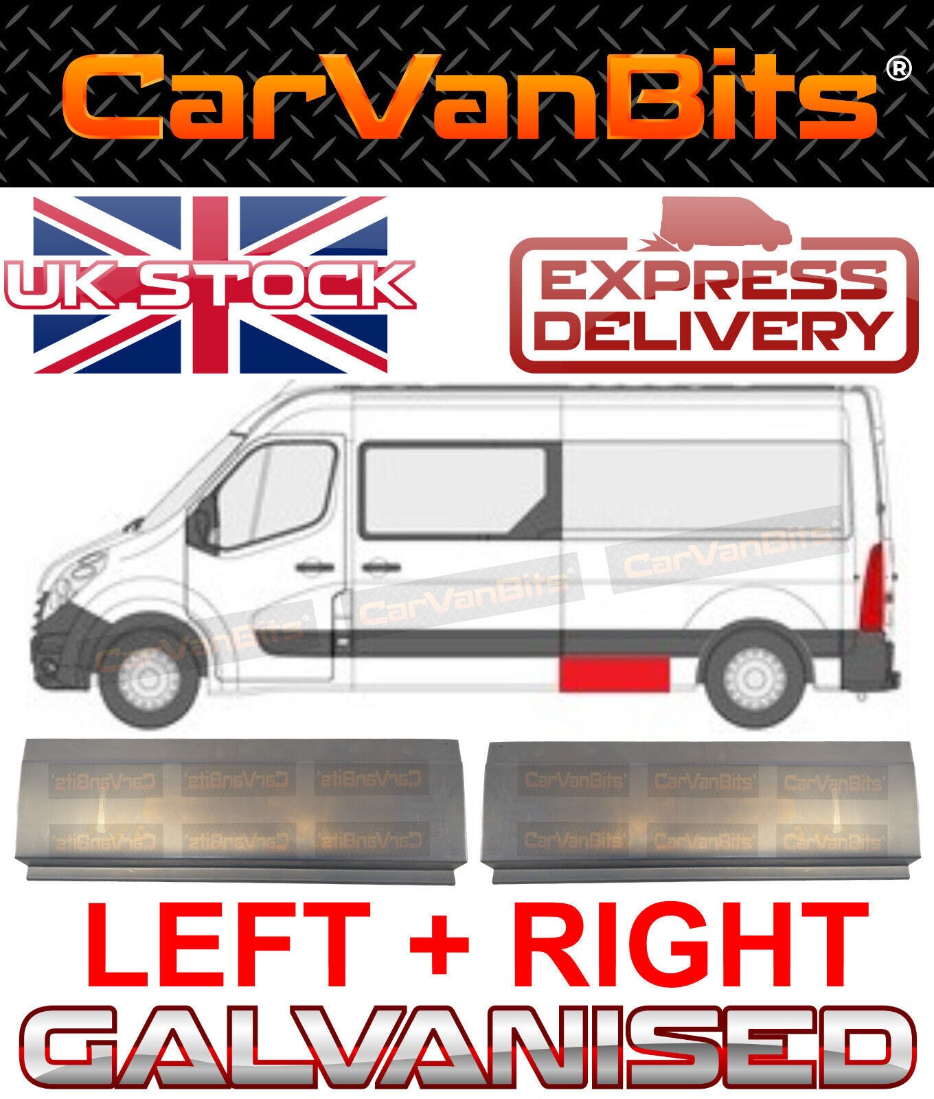 FOR RENAULT MASTER MOVANO NV400 10-20 IN FRONT OF REAR ARCH BODY REPAIR PANEL X2