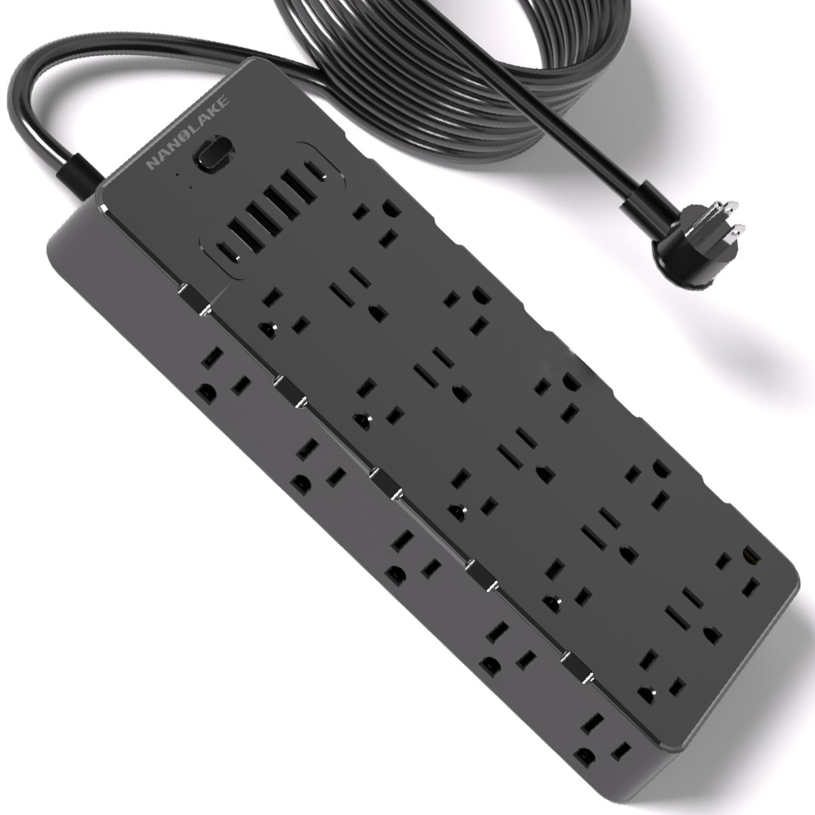 NANOLAKE Heavy Duty Surge Protector Power Strip - 25 AC Outlets, 6 USB Ports,...