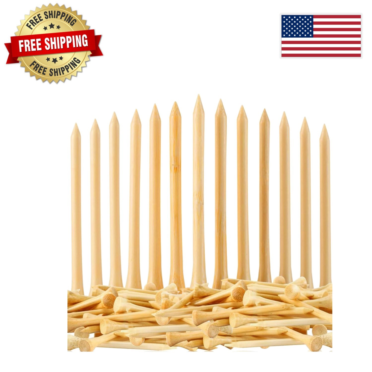 110 Pcs Biodegradable Bamboo Golf Tees 3 1/4 Inch - Durable for Beginners