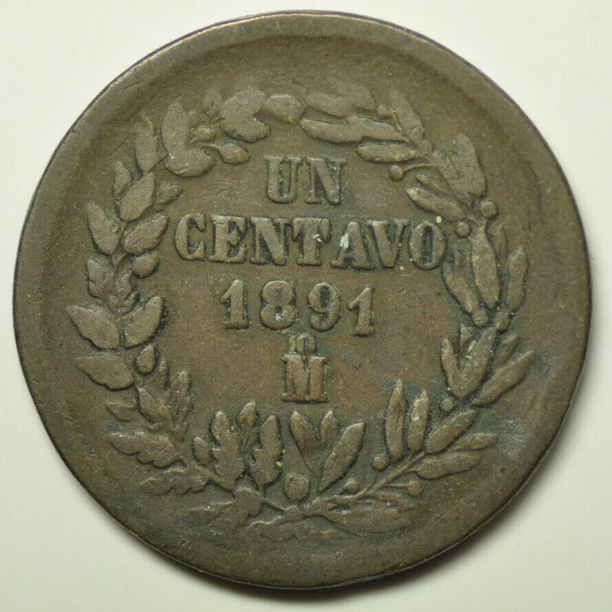 mw17184 Mexico; Centavo 1891-Mo  Mexico City Mint KM#391.6