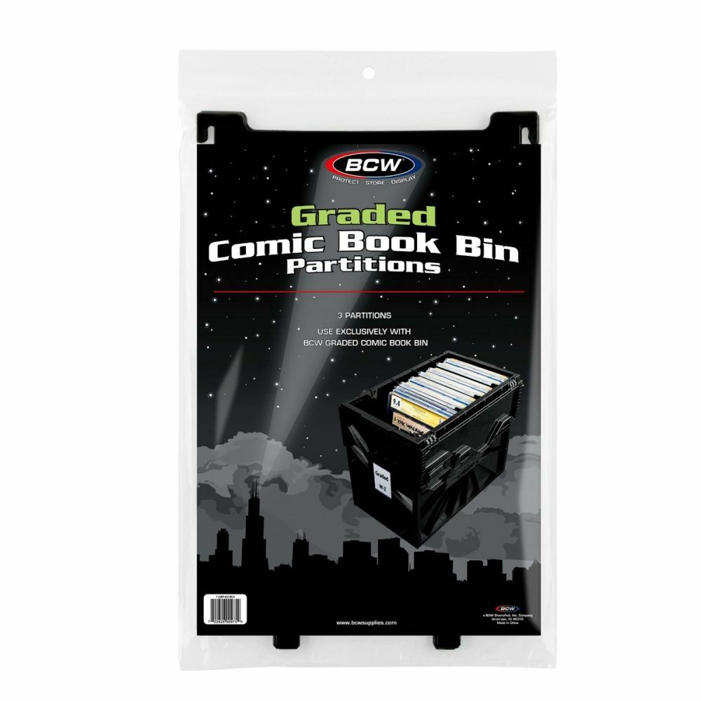 BCW Comic Book Black Extra Partitions For Graded Bins Plastic Storage 2 Packs