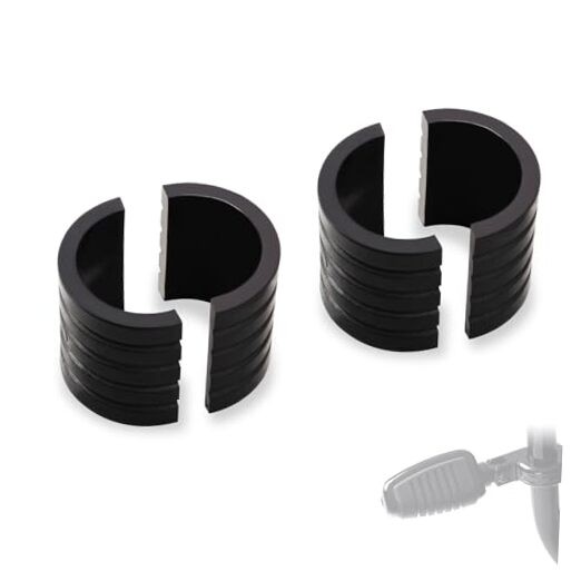 Universal Motorcycle Highway Peg Mount Spacers/Rubber Bushings, BLACK-25MM