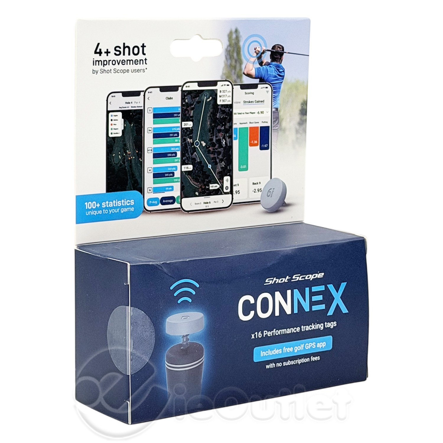 NEW Shot Scope CONNEX Golf App Tracker w/ 16 Performance Club Tracking Tags