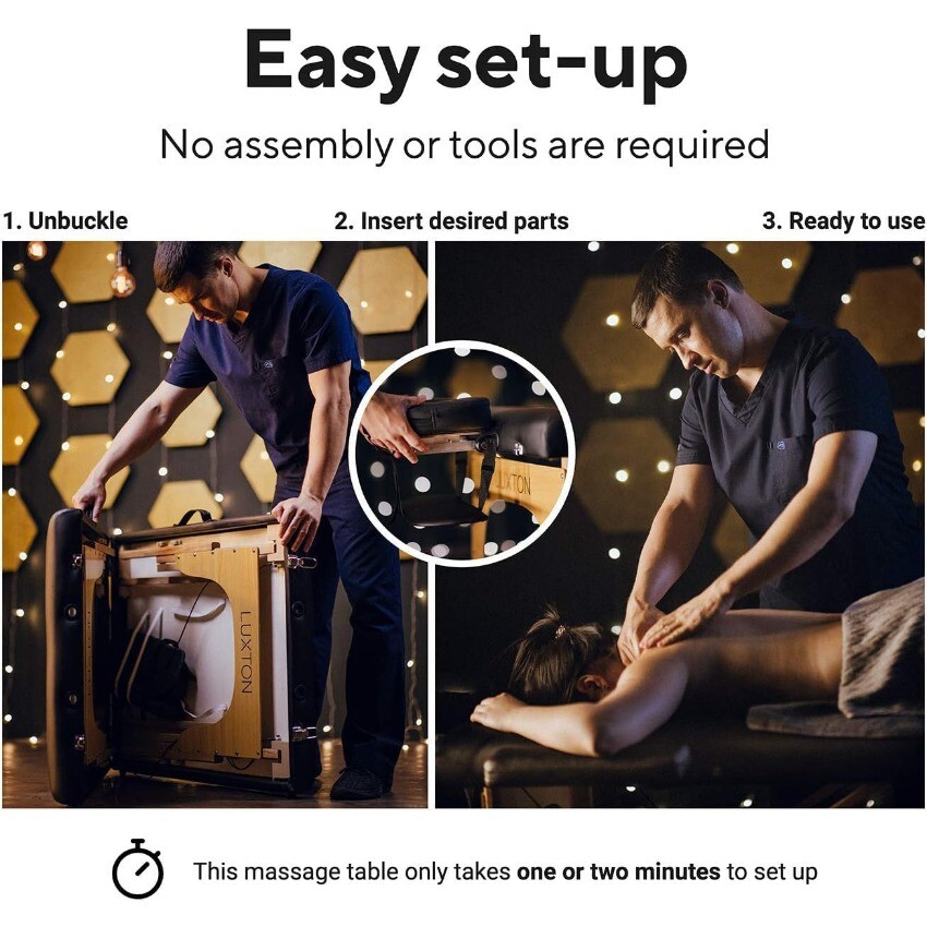 Luxton Home Premium Foam Massage Table Portable Foldable, Easy Set Up