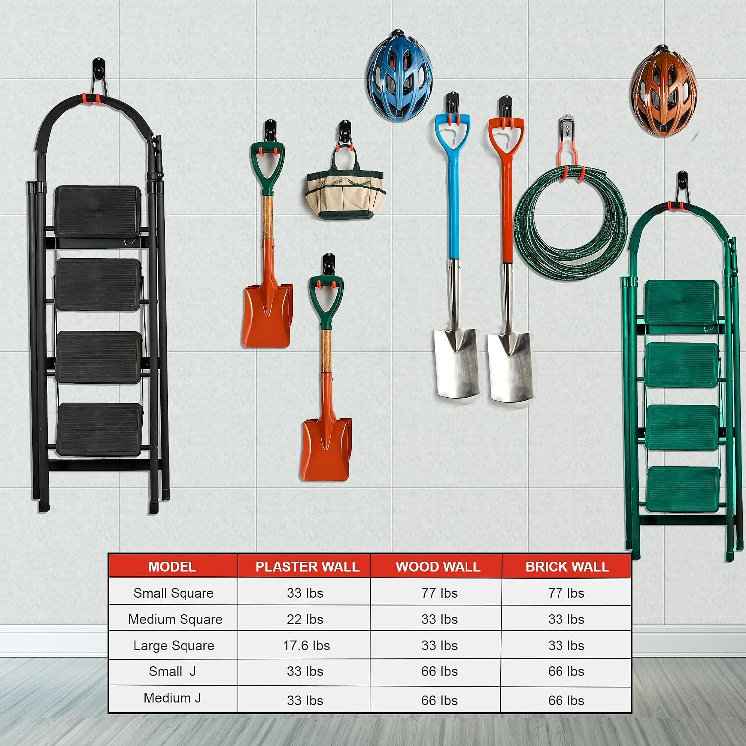 Wallmaster 7-Pcs Boltless Shelving Hooks, 400lbs, Adjustable Garage Storage