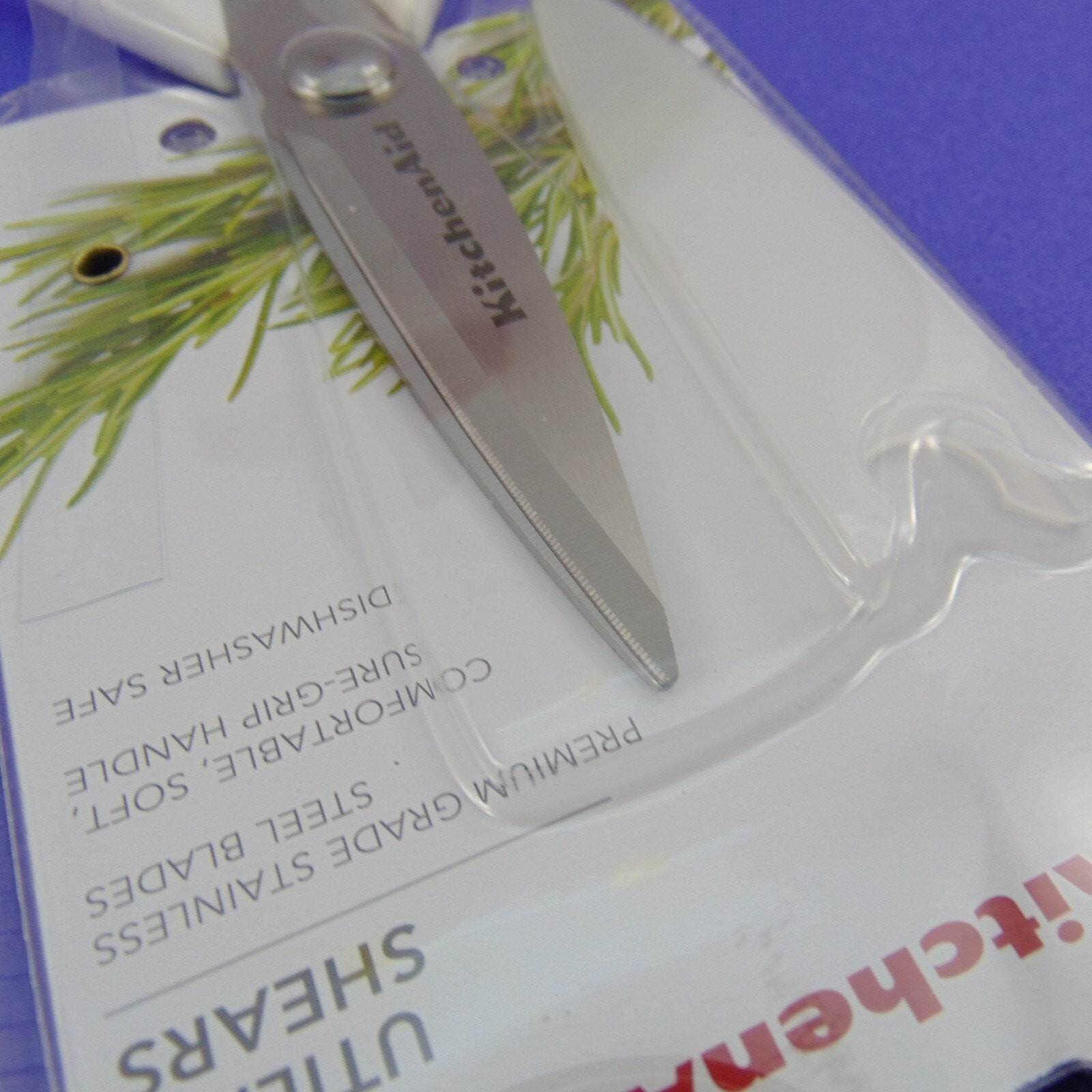 KitchenAid Utility Kitchen Shears Scissors White Handle Stainless Steel Blades