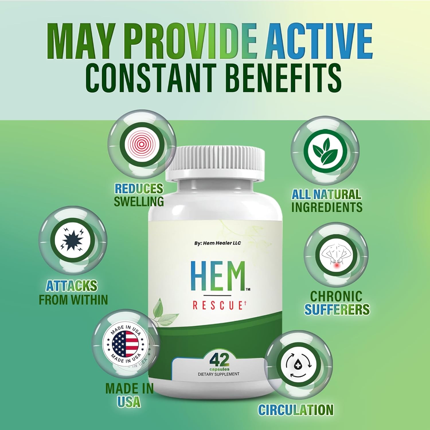 Hem Rescue® By Hem Healer® Natural Hemorrhoid Support Supplement