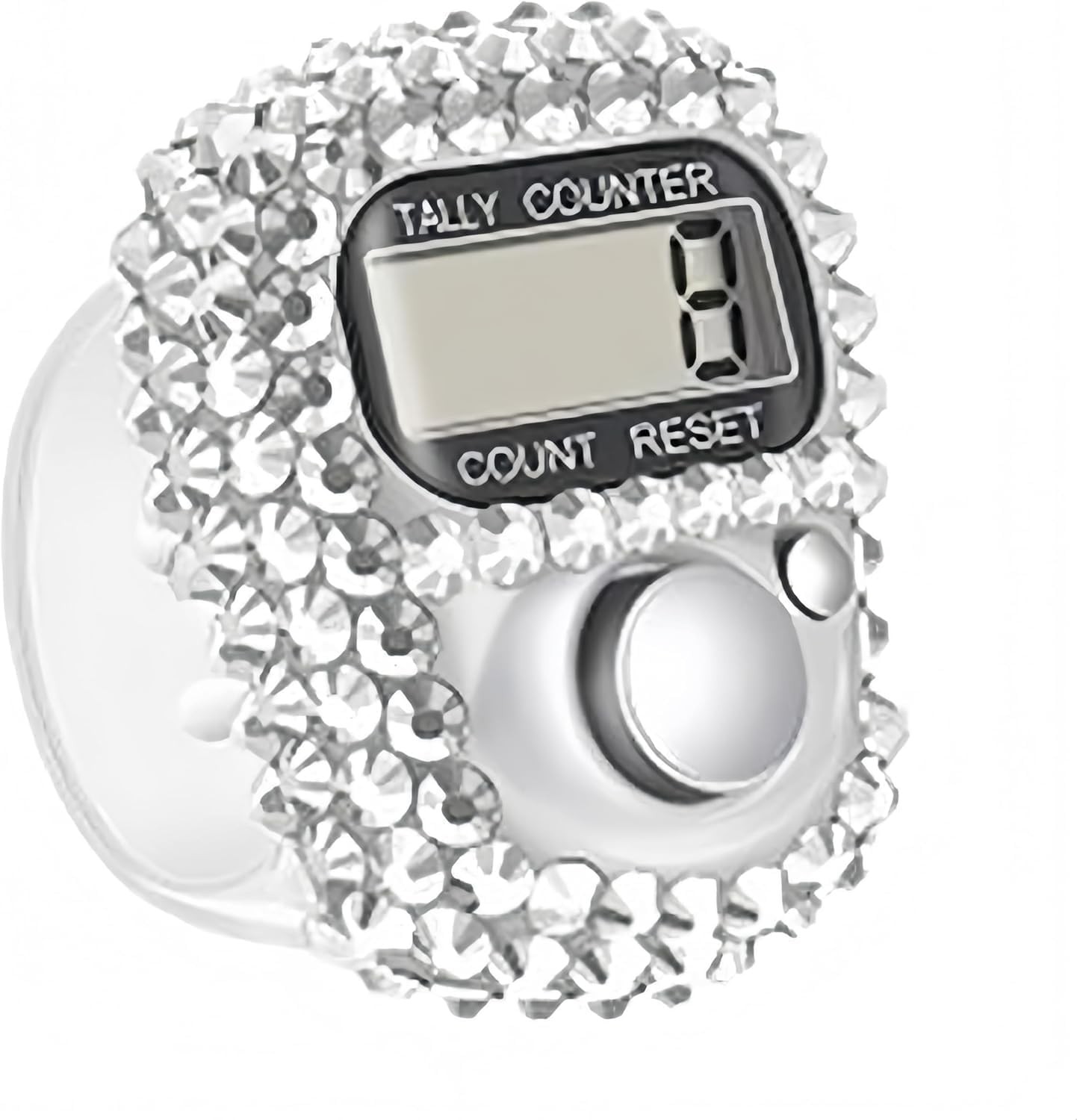 Silver Electronic Finger Tally Counter Clicker Counter, Convenient Portable D...