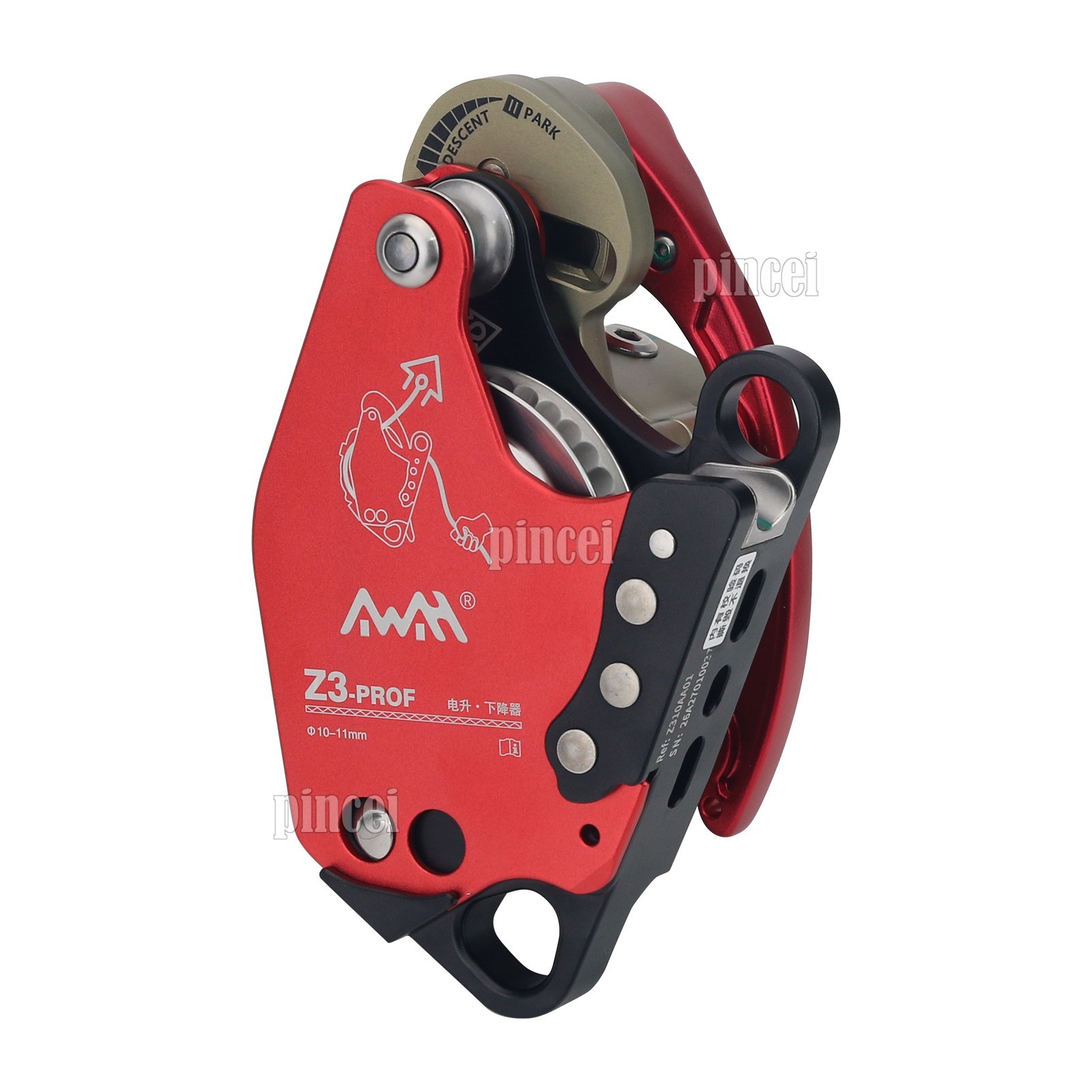 Z3-PROF Red Ascent Descent Device Ascender Descender Device (with Tool Box)