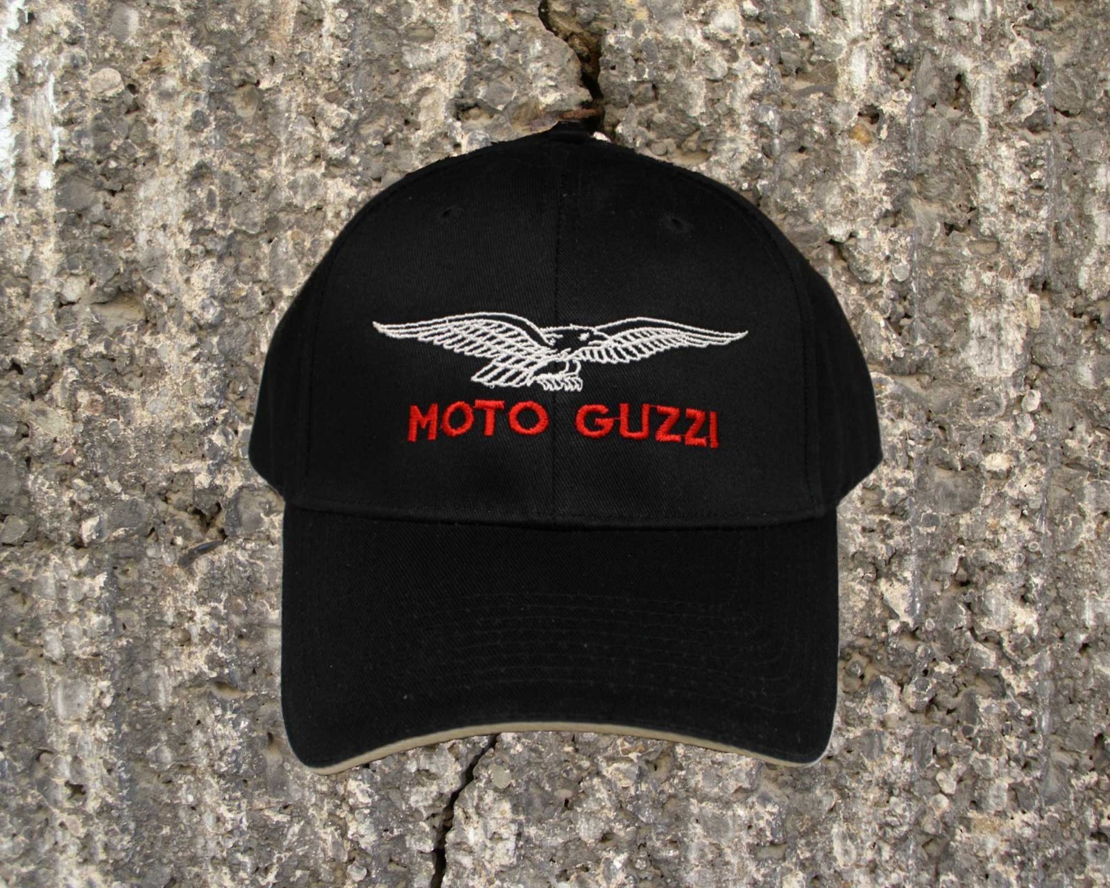 Moto Guzzi Eagle Cap/Hat...Sandwich Bill BLACK and KHAKI  CP85