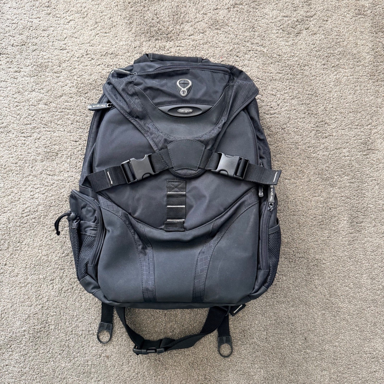 Targus Black Laptop Backpack Padded Travel Bag Multi Compartment Work School