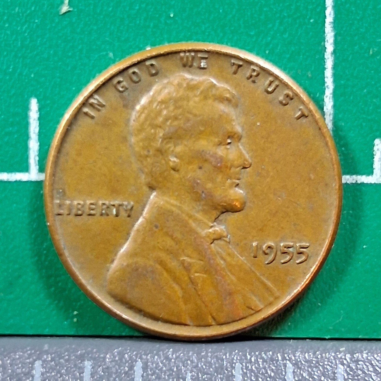 1955 United States USA Abraham Lincoln Wheat Penny 1 Cent Copper Coin