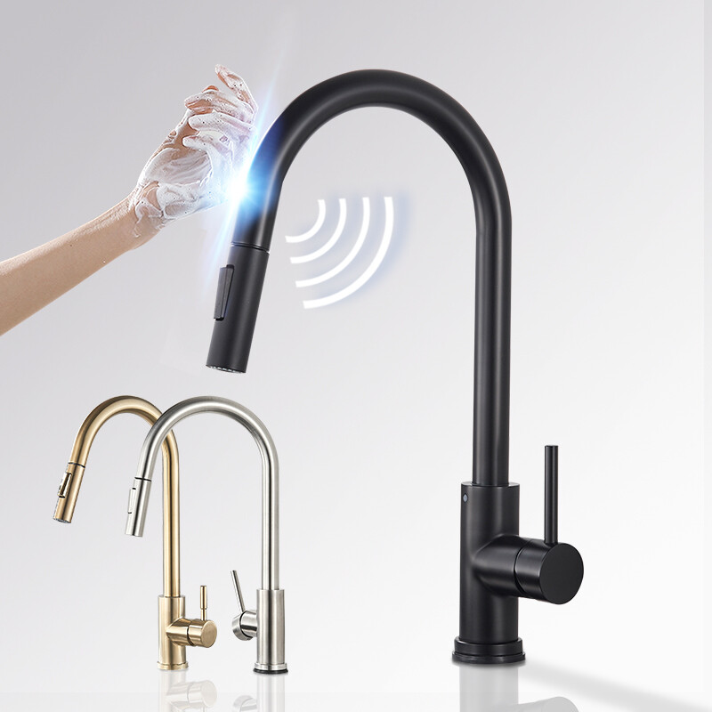Stainless steel Touch Sensor Kitchen Faucet Pull Down Sprayer Sink Mixer Tap