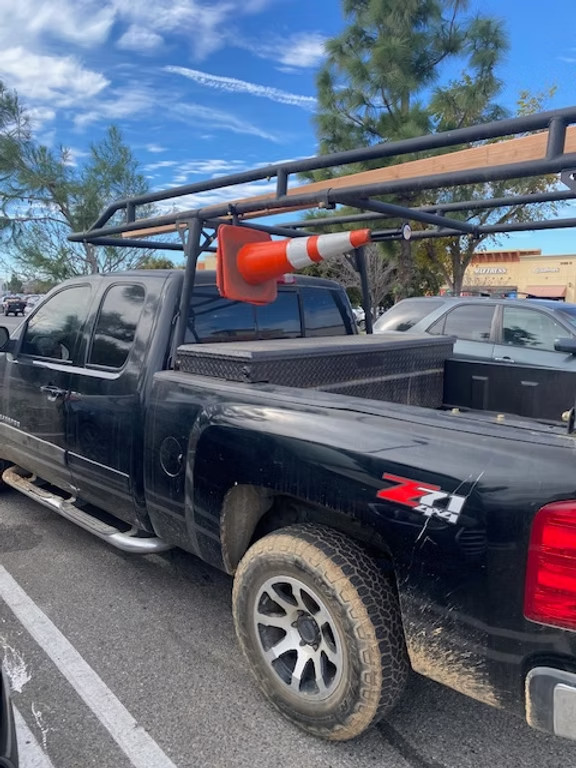 Universal Truck Rack Safety Cone Holder 18" Truck Rack Cone Carrier Round Tubing