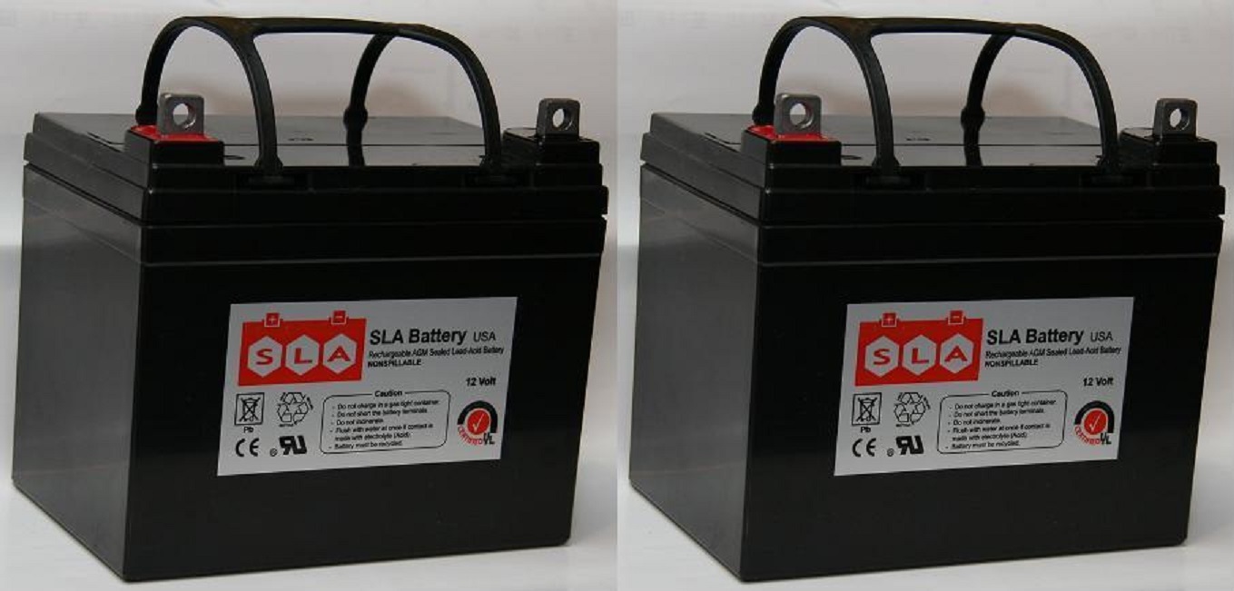 (Two) 12V 35Ah U1 Invacare Pronto M50, M51, M61, M71, Booster Battery