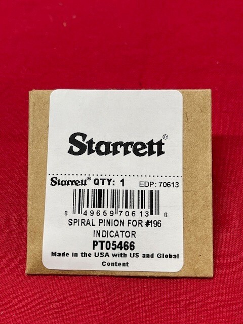 Starrett PT05466 Spiral Pinion ONLY for 196 Dial Indicator Series