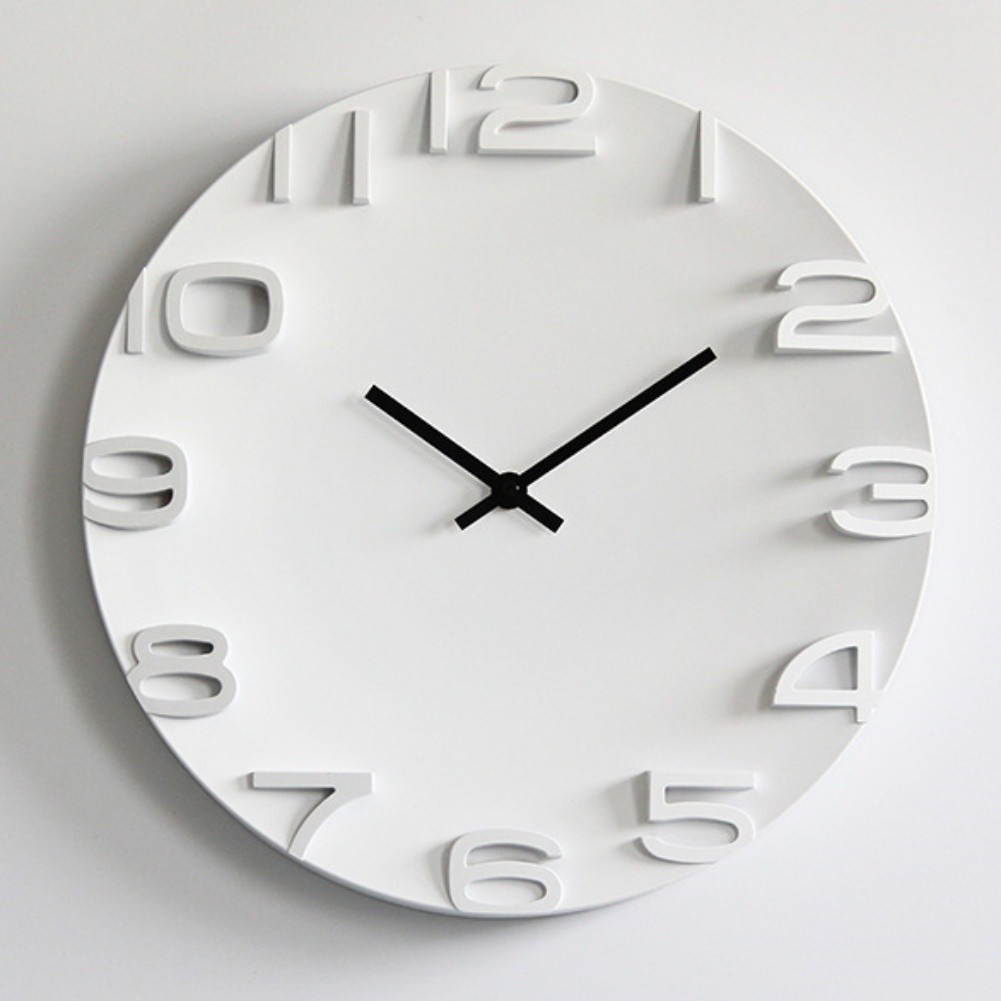 For Office Home Use 34 8cm Wall Clock Silent Battery Powered Modern 3D Design