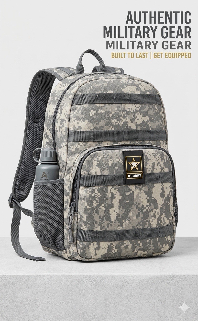 U.S. Army Light Weight Nylon Digital Como Back Pack