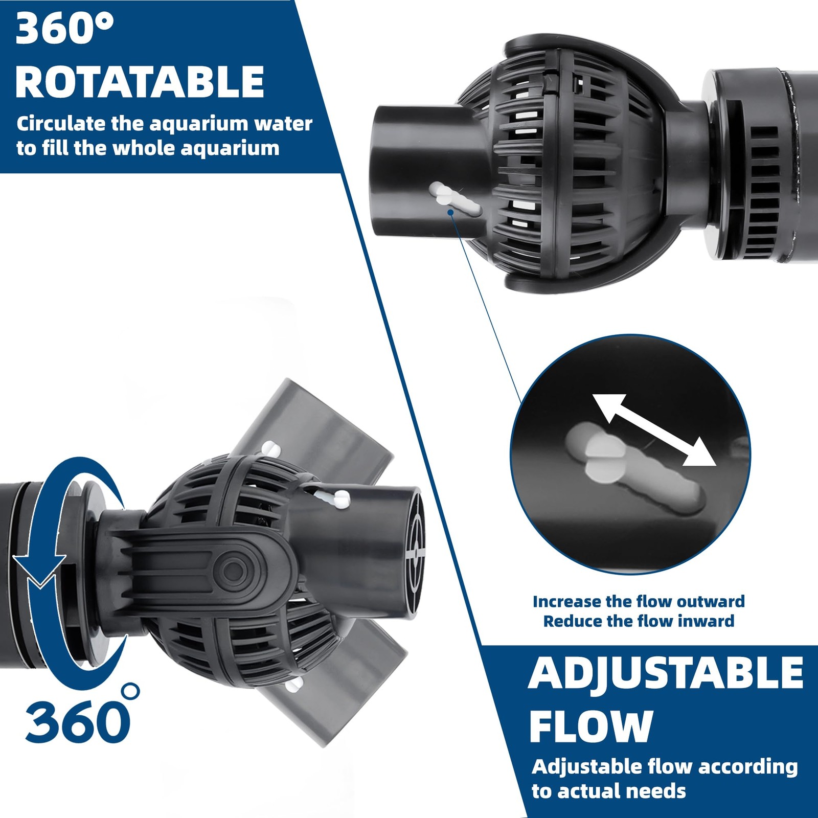 Wave Maker for Aquarium Powerhead: 1060GPH Wavemaker Circulation Pump with Ma...