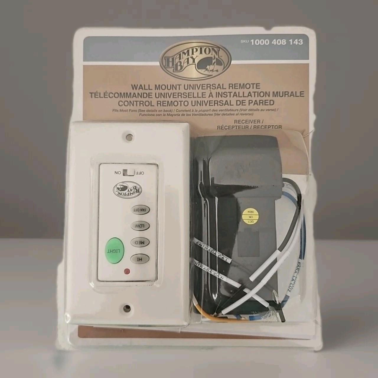 Hampton Bay 1000408143 Wall Mount Universal Remote