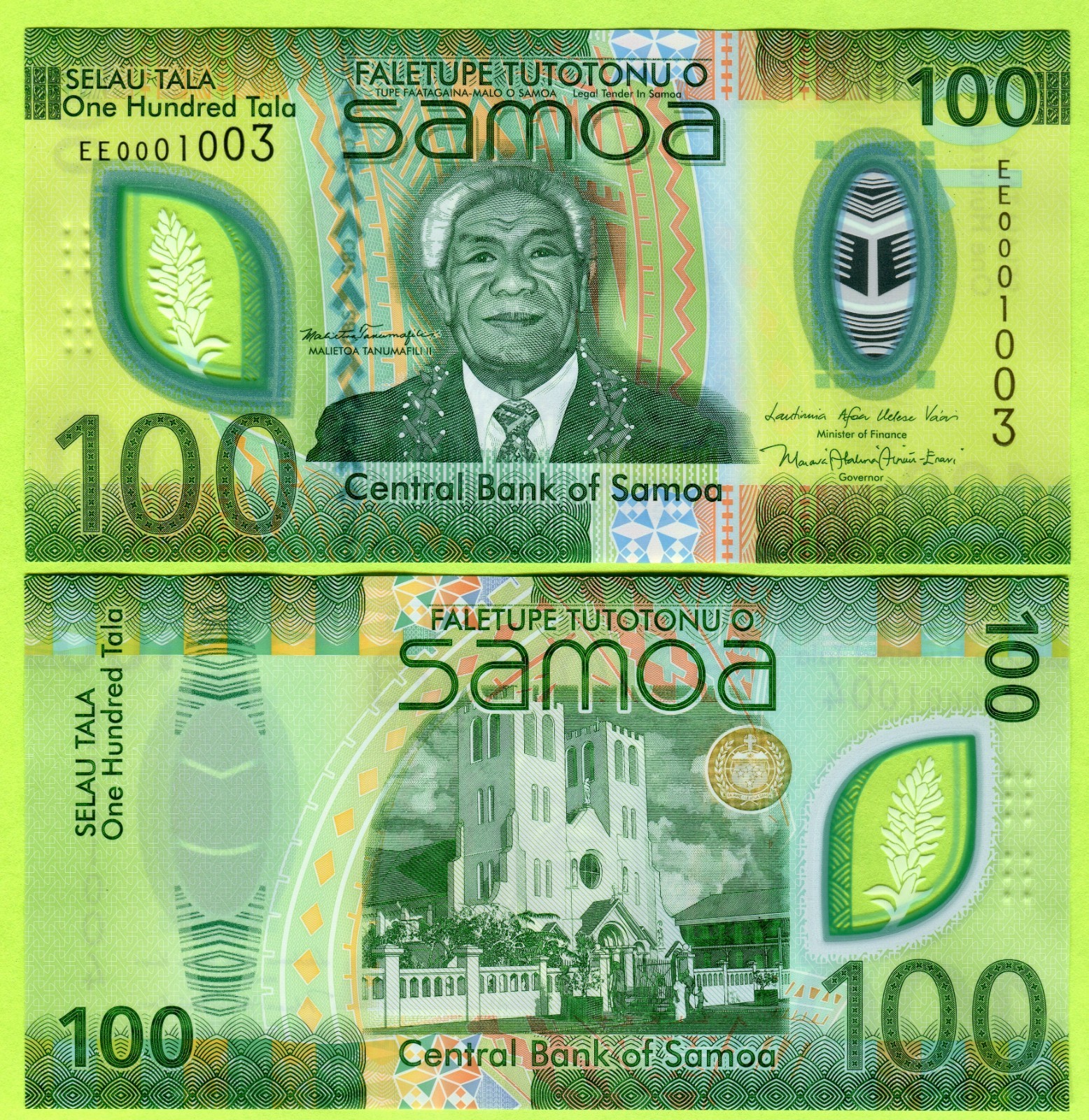 Samoa 100 Tala ND(2025) P51 UNC / Polymer