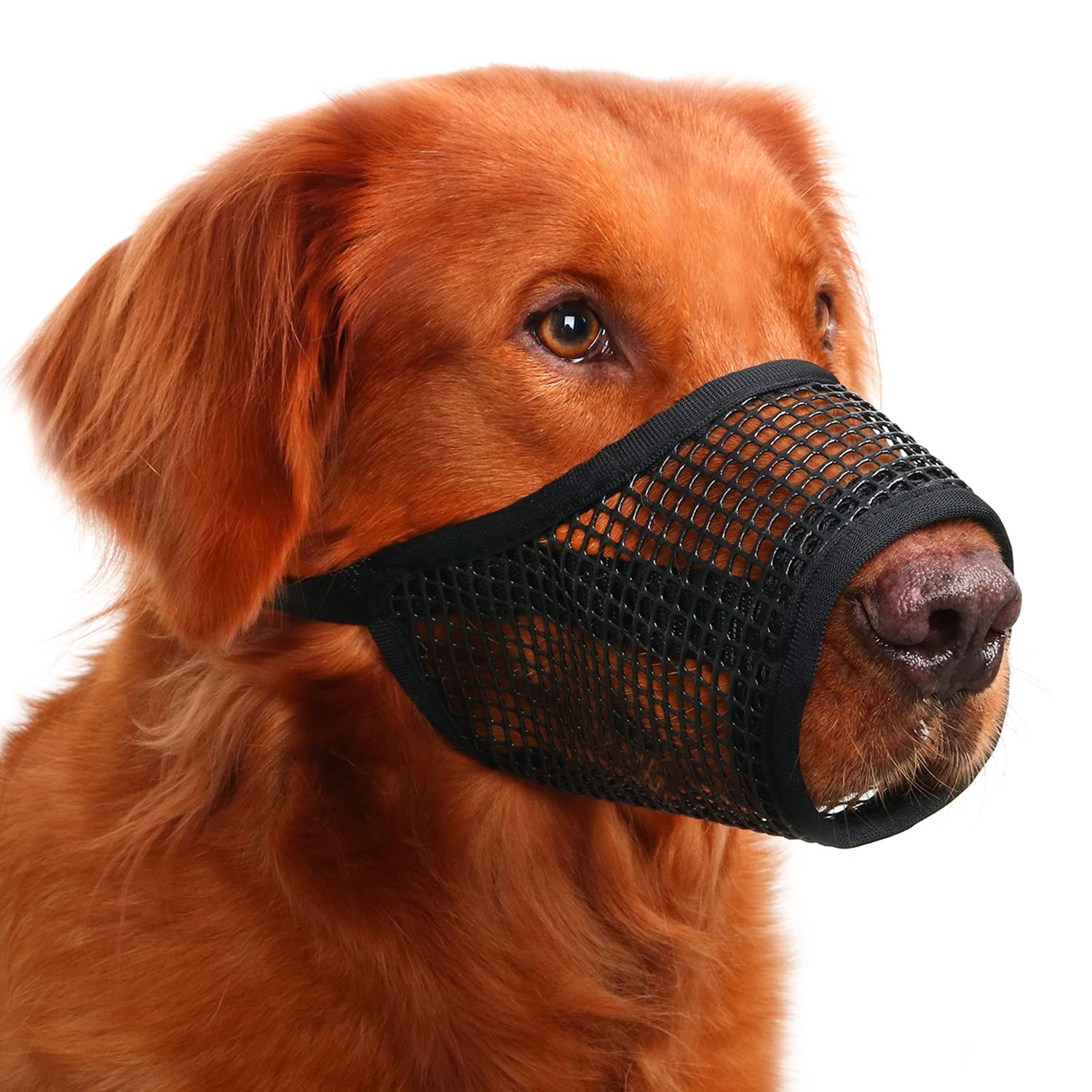 XXL Black Soft Mesh Breathable Dog Muzzle Mouth Guard Biting Chewing Grooming