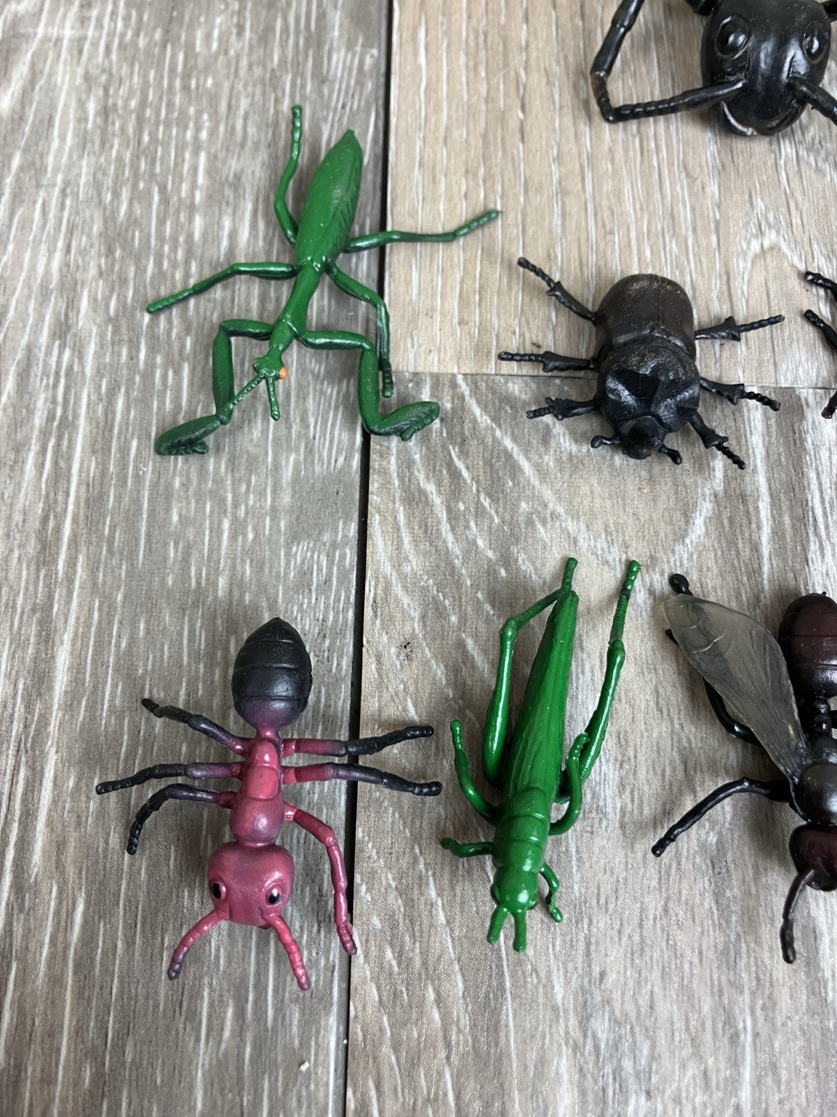 Plastic Insects Bug Toys Vintage 1990’s Ant Ladybug Beetle Grasshopper