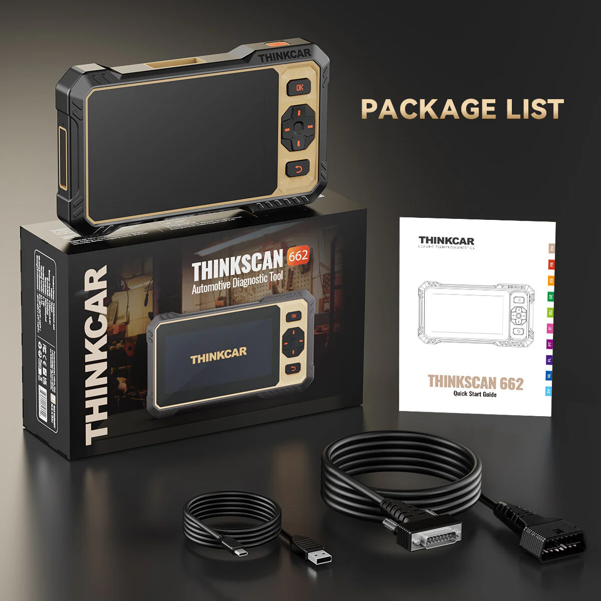 2026 ThinkScan 662 OBD2 Diagnostic Car Scanner Bidirectional 4 System 12+Service