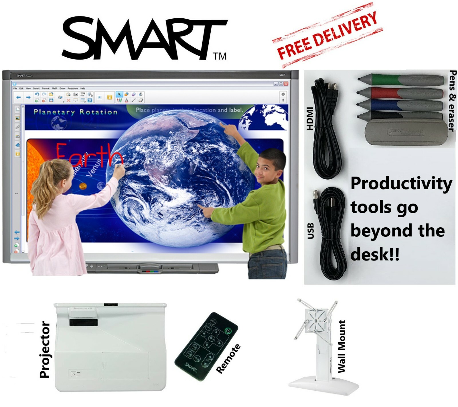 Smart Board SB680 & Smart Short Throw projector for Interactive presentations
