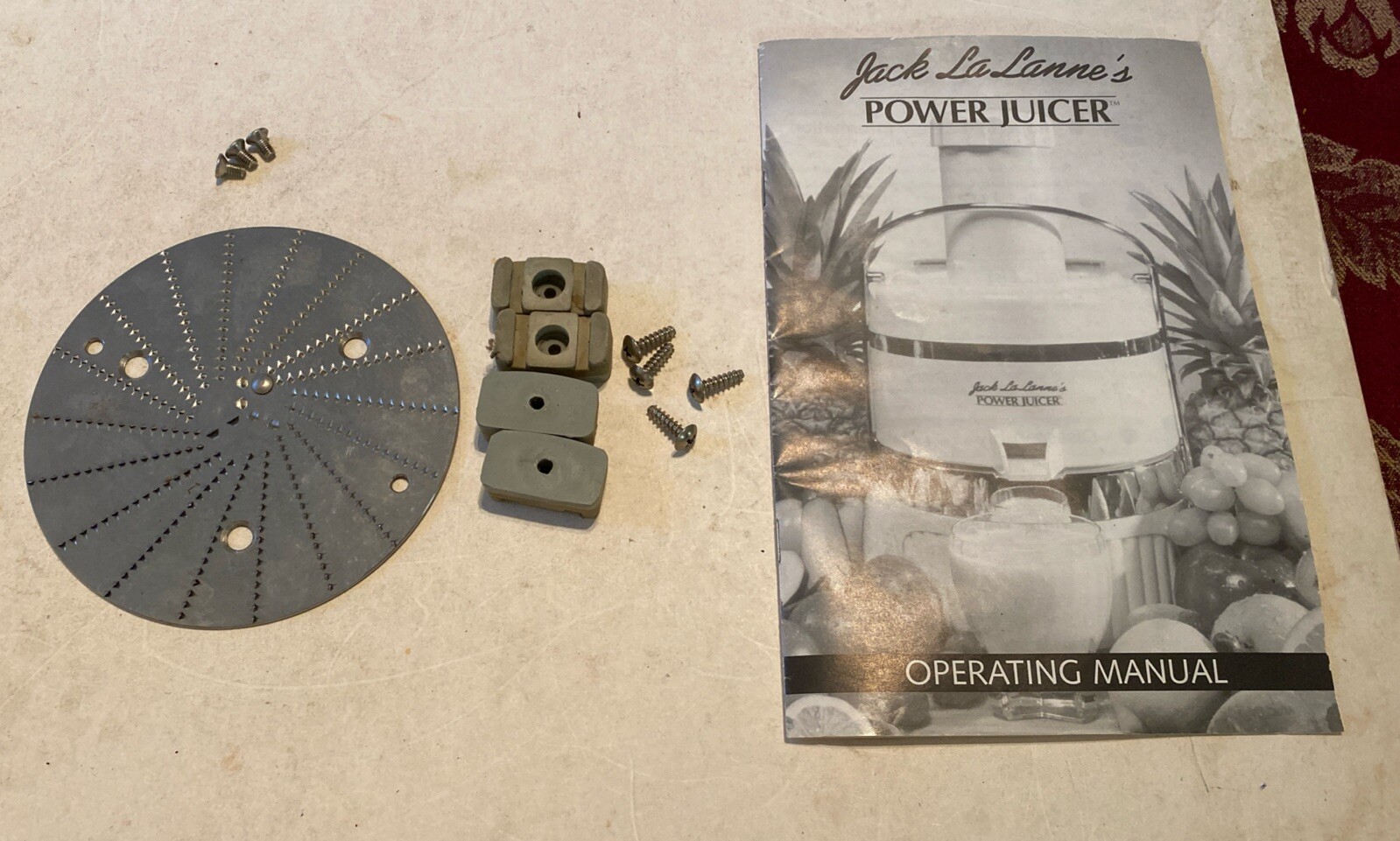 Jack Lalanne Replacement Blade Manual Feet Screws Power Juicer  CL-003AP Used