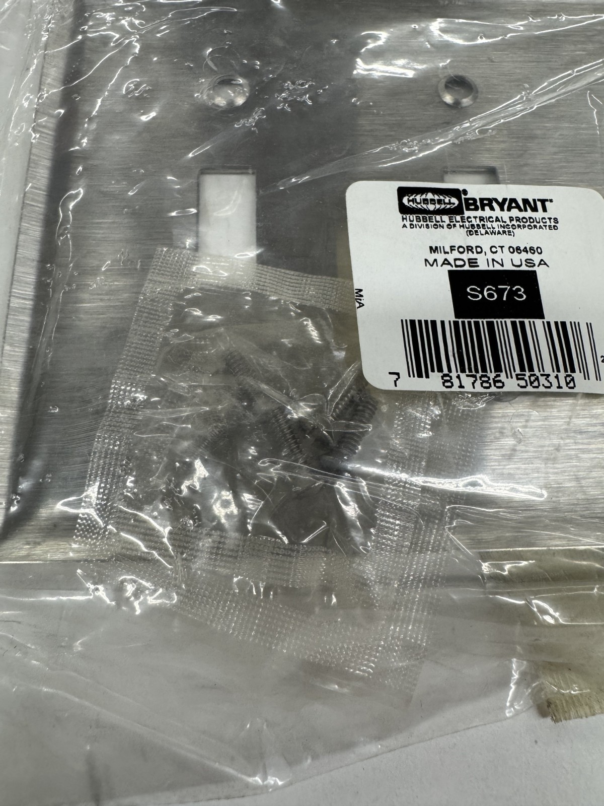 QTY/17 Bryant S673 3 Toggle Switch Wall Plate 302/304 Stainless Steel