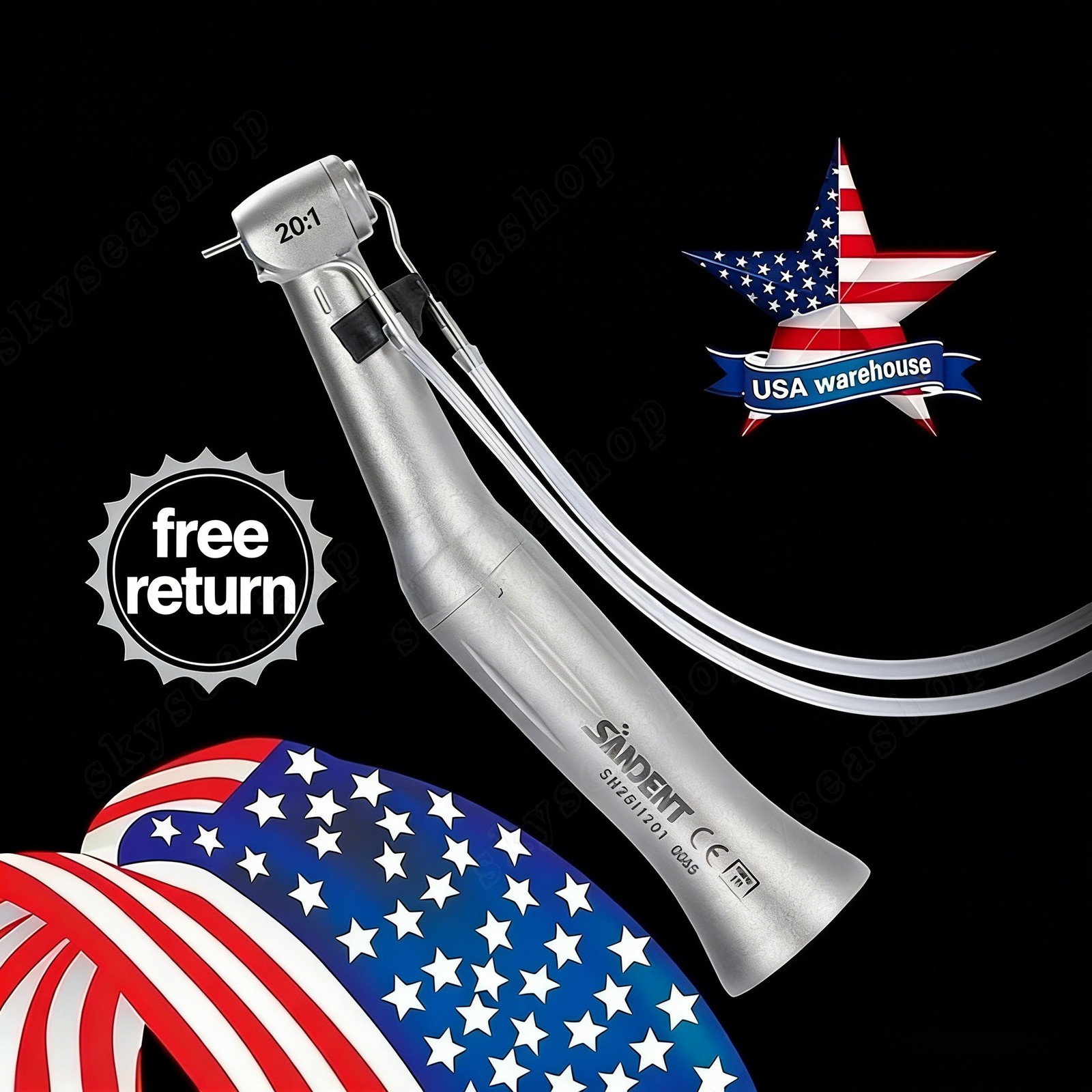 SANDENT Dental Implant Handpiece 20:1 Low Speed Contra Angle Fit Surgical Motor
