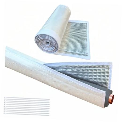 78.7" 5-Layer Professional HVAC Line Insulation Wrap Duct Sleeve Cover | White