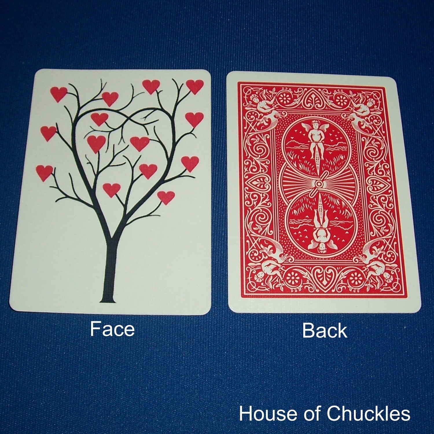 Tree of Hearts, Bicycle Printed Gaff Card, Red