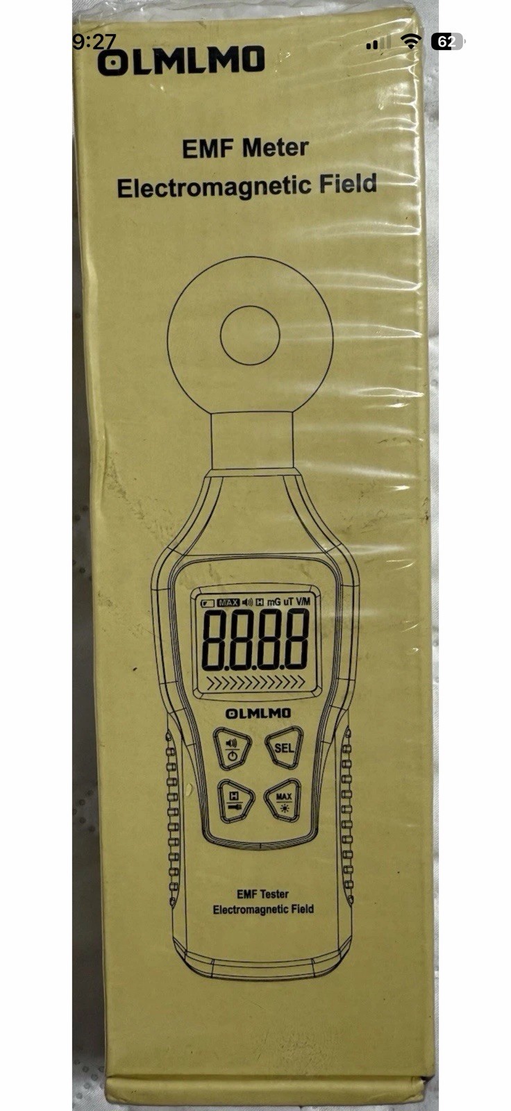 Olmlmo EMF Meter Rechargeable Digital Electromagnetic Field Radiation Detect
