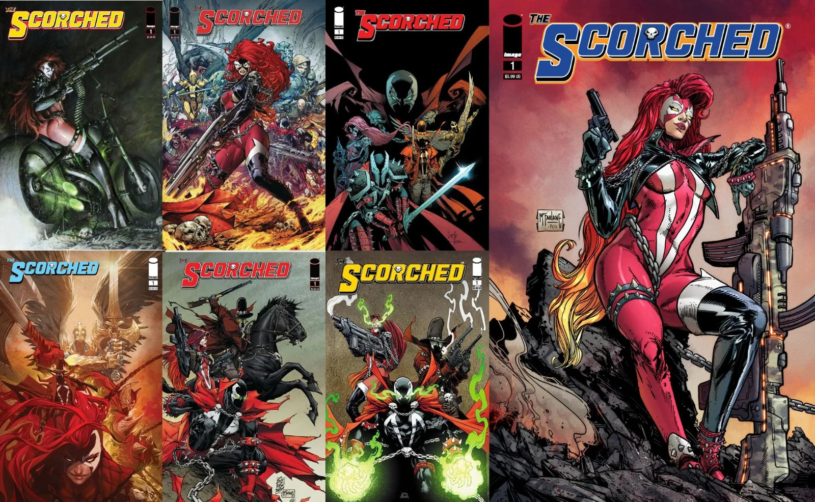 SCORCHED SPAWN #1 NM Todd McFarlane (7) Cvr Variant Set Image Comics