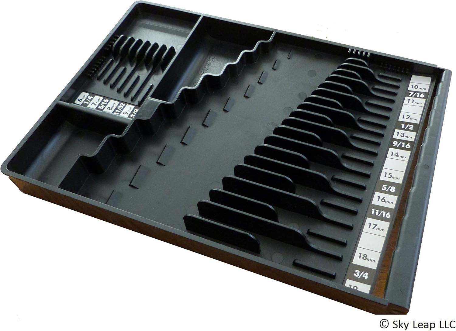 Portable Wrench Organizer with 28 Compartments for Efficient Tool Storage