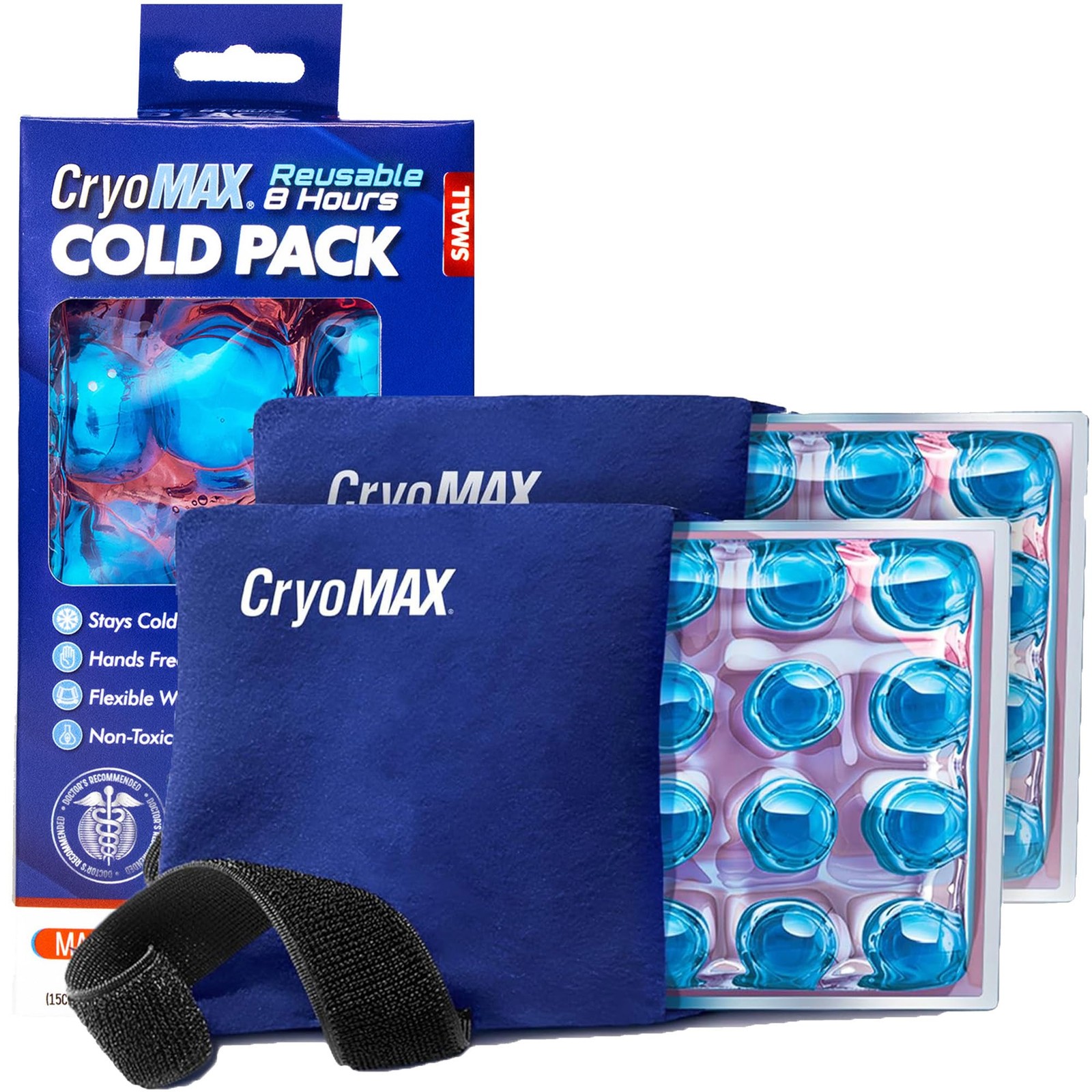 CryoMAX Cold Pack, Reusable, 8 Hour Cold Therapy Ice Pack, Small, 6"x 6" (Pac...