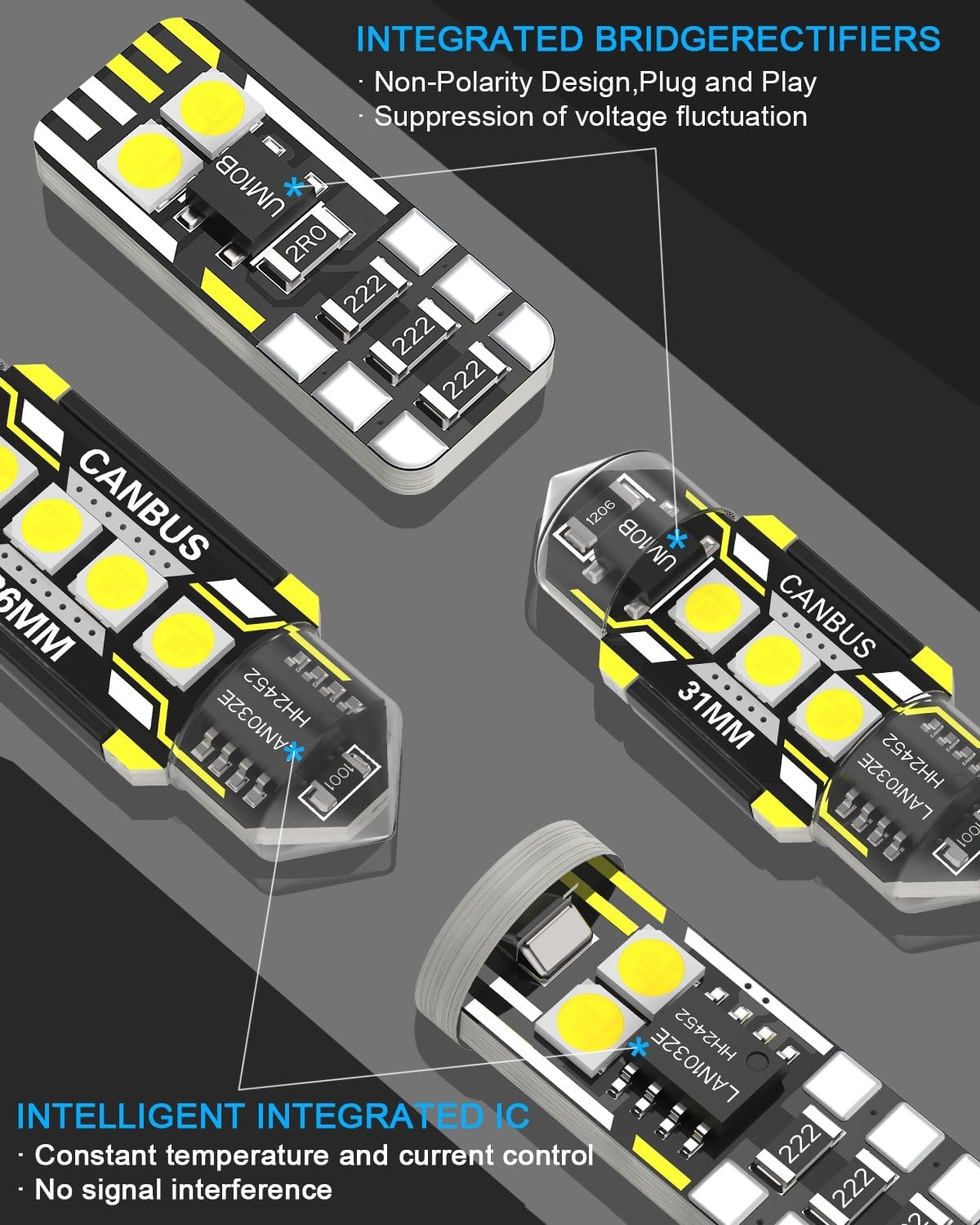8 Pieces Interior LED Lights Replacement for RAV Size: Interior LED Lights Kit