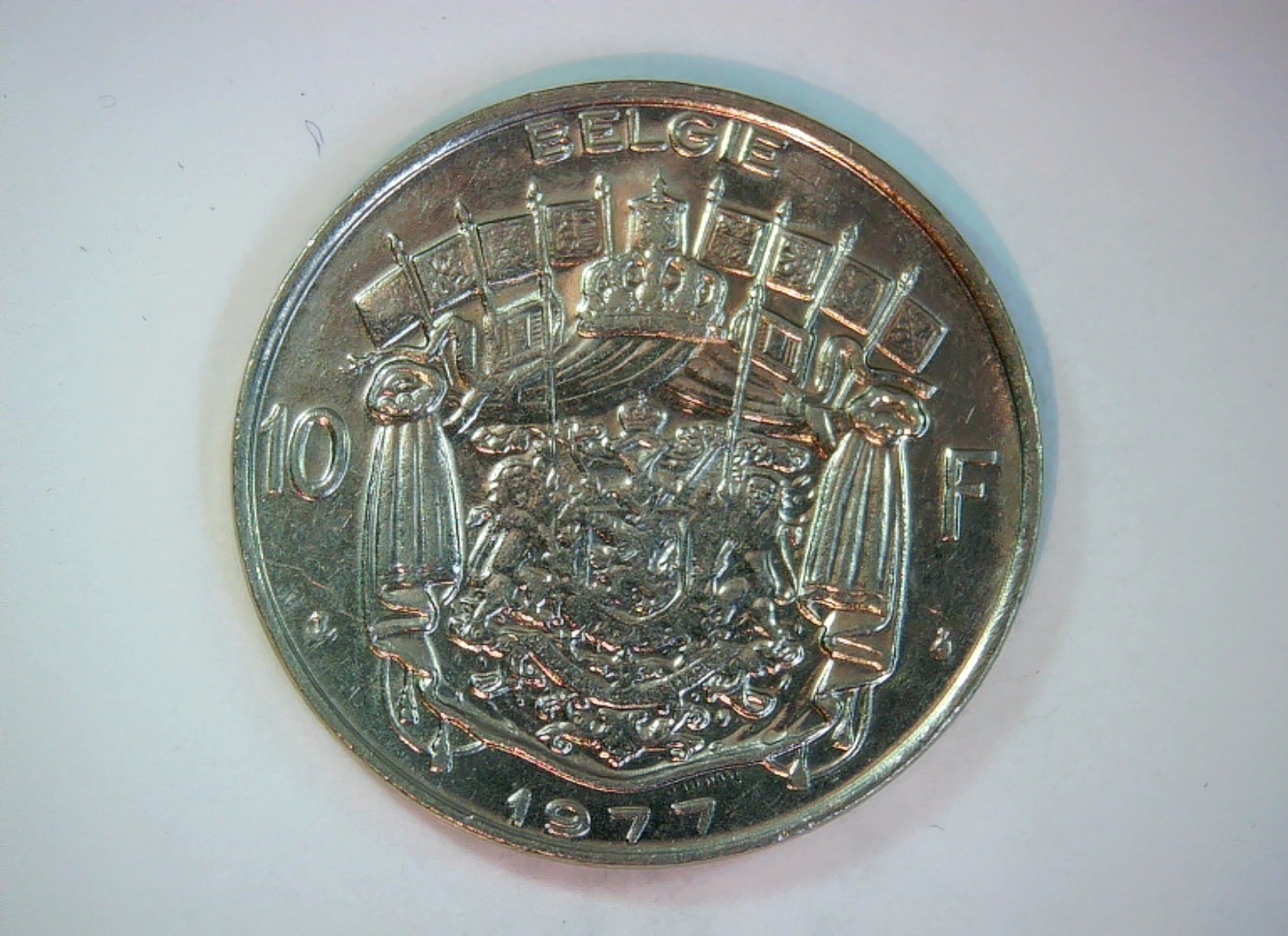 Belgium 1977 10 Francs Belgium 10 Francs (King Baudouin I) Coin