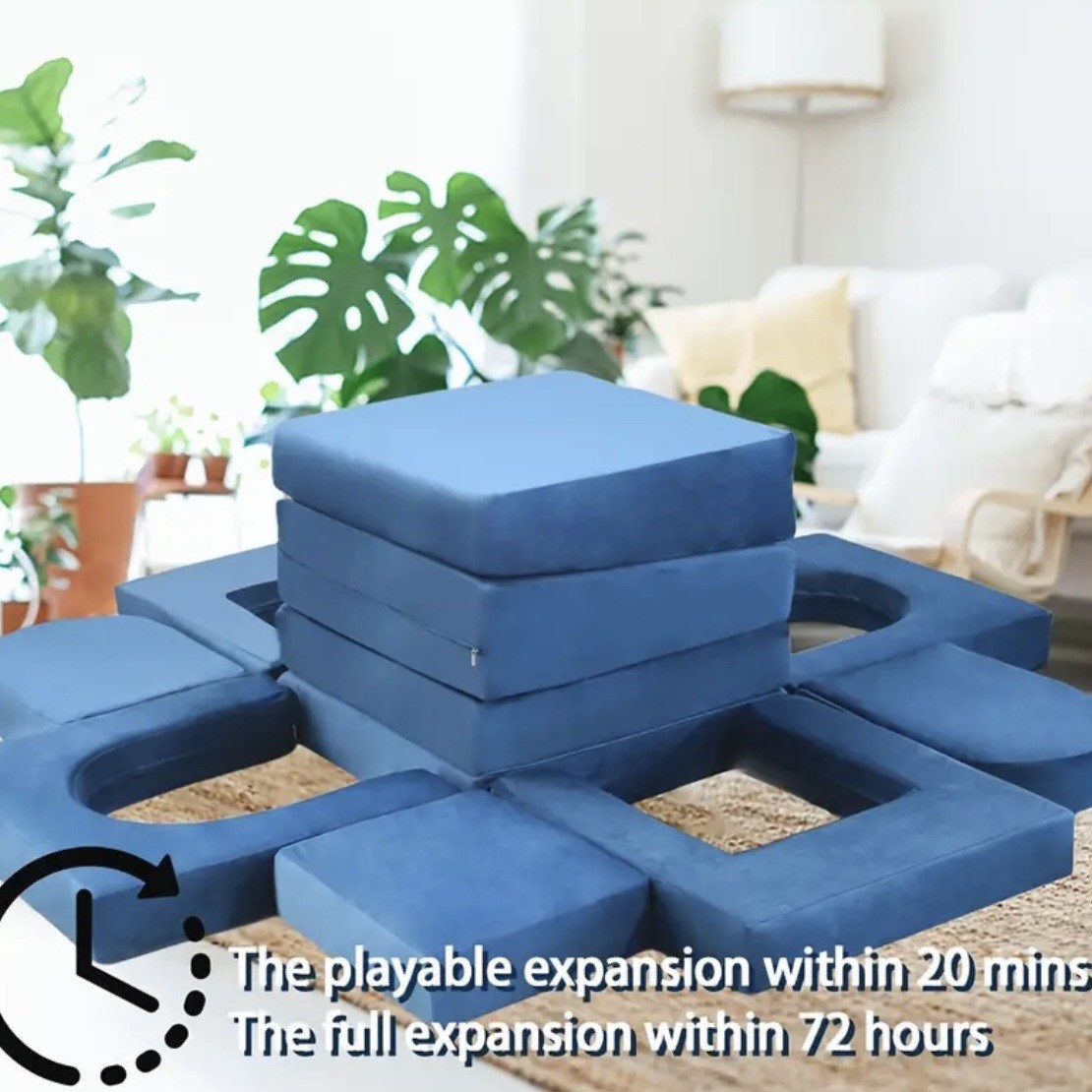 Kids Blue Creative Play Couch Sofa Bed Building Toddler Furniture FREE SHIPPING