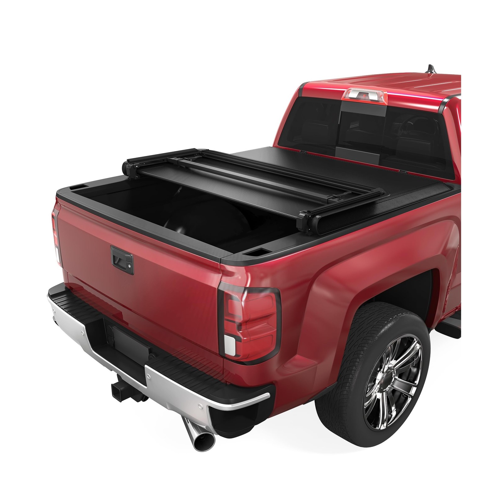 oEdRo Upgraded Tri-Fold Truck Bed Tonneau Cover Compatible with 2014-2018 Che...